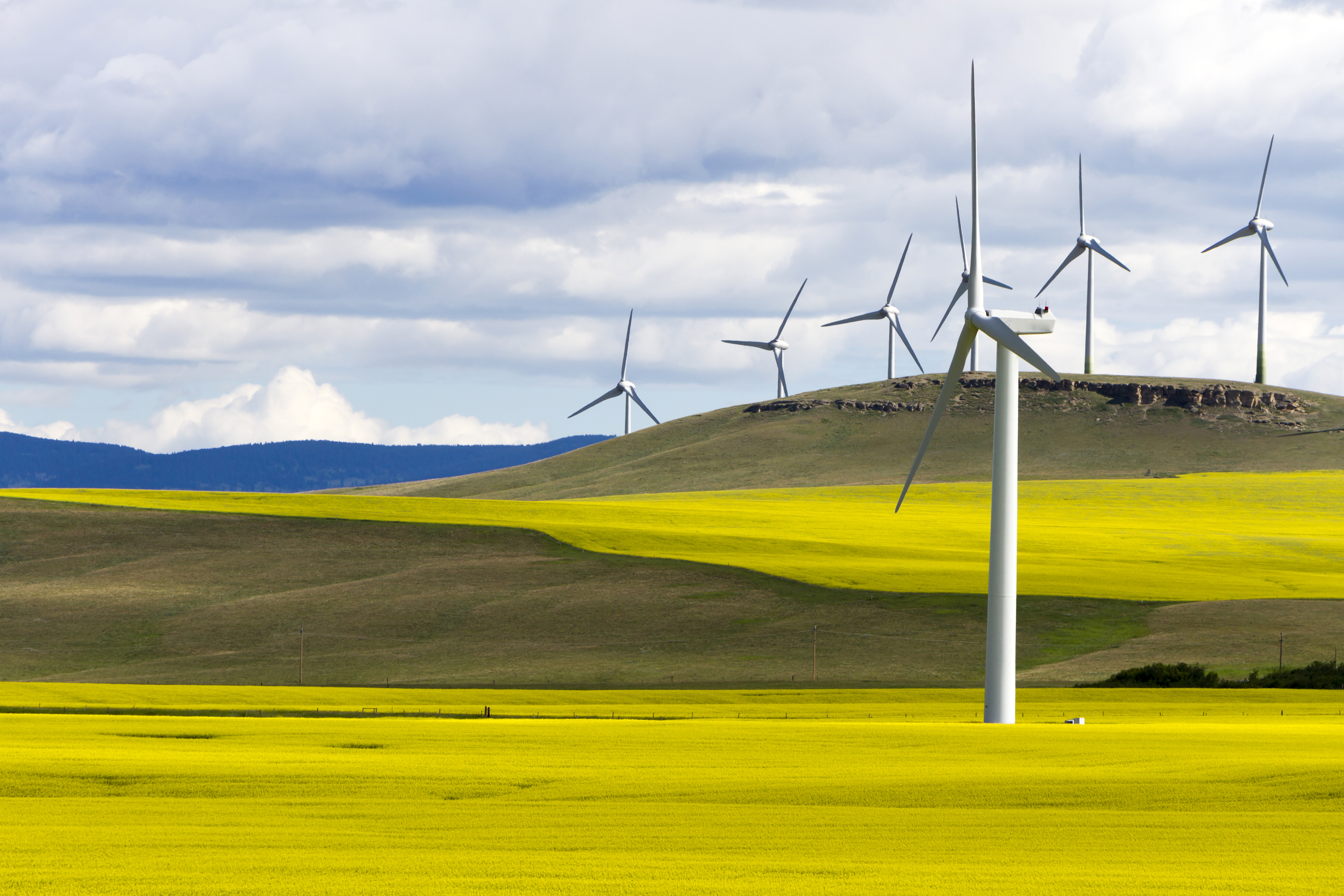Wind turbine renewable energy, Western Canada